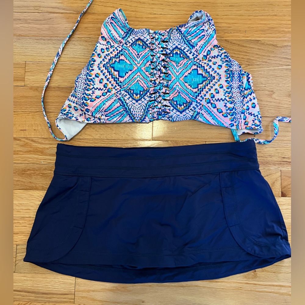 Halter Top Bikini with Skirt Bottoms